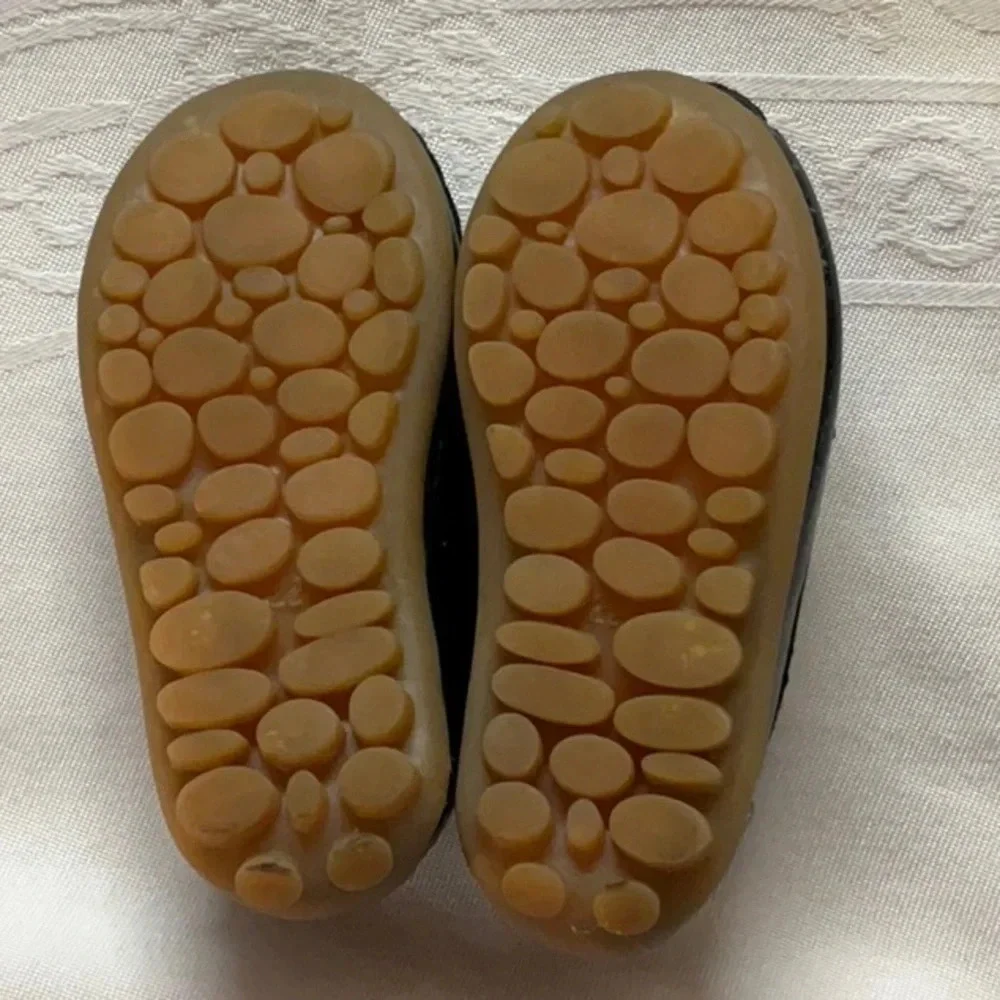 Toddlers Black Moccasins with Textured‎ Suede Finish